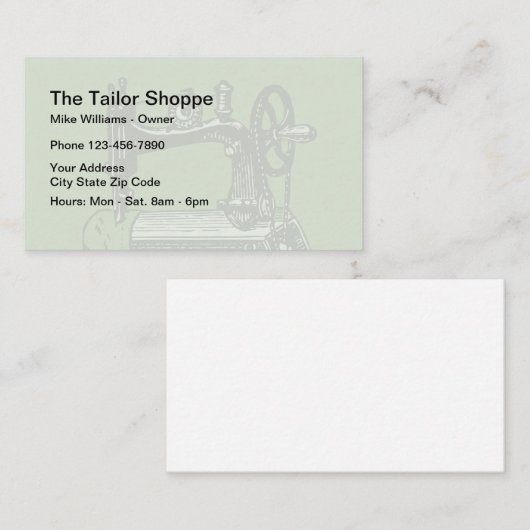 Tailor en Seamstress Visitekaartje (Voorkant / Achterkant)