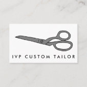 Tailor Fabric Scissors Chic Line Drawing CUSTOM Visitekaartje (Voorkant)