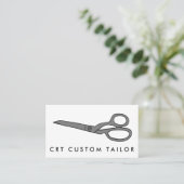 Tailor Fabric Scissors Chic Line Drawing CUSTOM Visitekaartje (Staand voorkant)