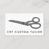 Tailor Fabric Scissors Chic Line Drawing CUSTOM Visitekaartje (Voorkant)