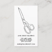 Tailor Fabric Scissors Chic Minimum CUSTOM Busines Visitekaartje (Achterkant)