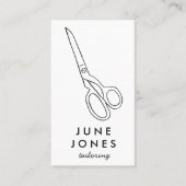 Tailor Fabric Scissors Chic Minimum CUSTOM Busines Visitekaartje (Voorkant)