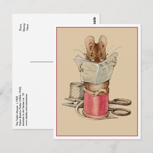 Tailor Mouse van Beatrix Potter Briefkaart (Voorkant / Achterkant)