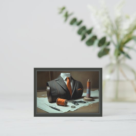 Tailor, naaister Visitekaartje (Staand voorkant)