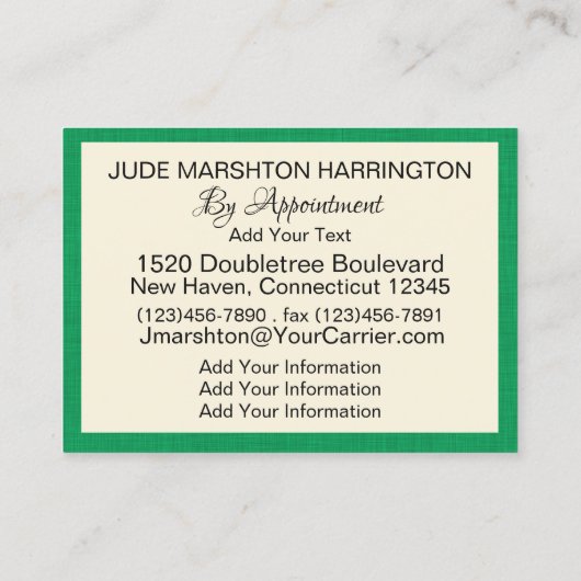 Tailor, naaister Visitekaartje (Achterkant)