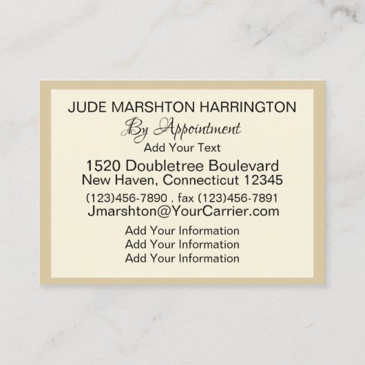 Tailor, naaister Visitekaartje (Achterkant)