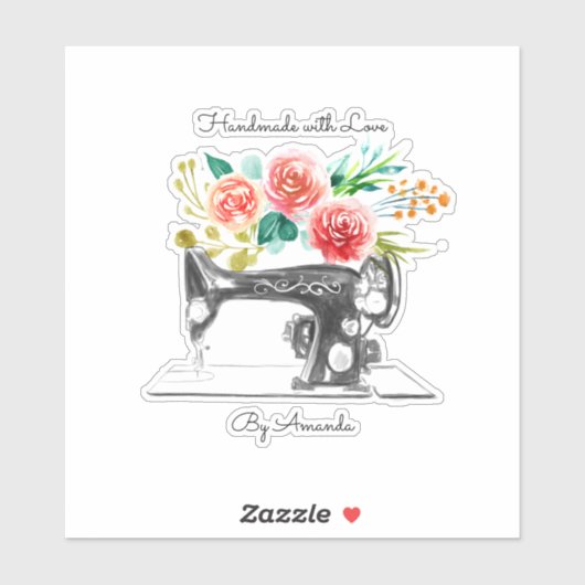 Tailor Quilter voor zwarte naaimachine Sticker (Vel)