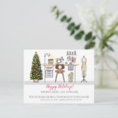 Tailor Seamstress klant vakantie korting Aankondigingskaart (Staand voorkant)