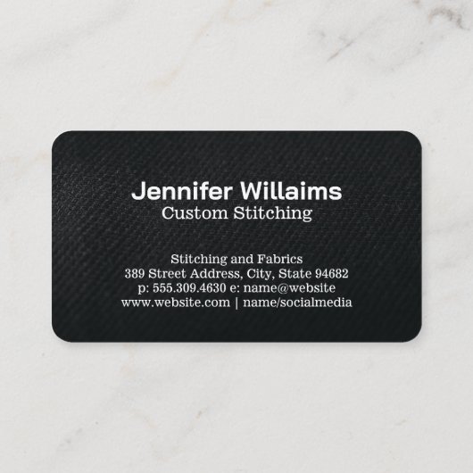 Tailor Shop | Garment Tools Visitekaartje (Achterkant)