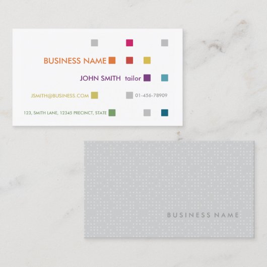Tailor Visitekaartje Bright Squares (Voorkant / Achterkant)
