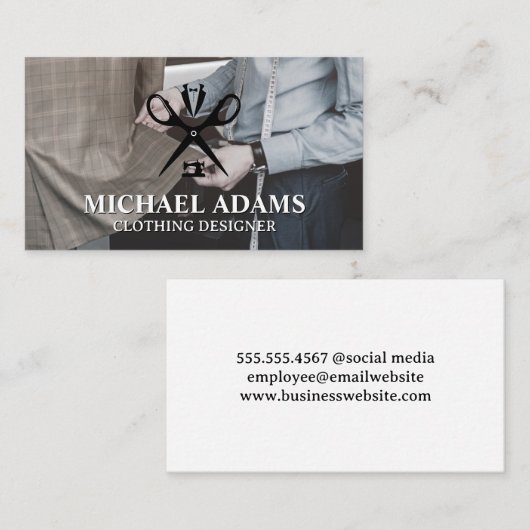 Tailor Werken in Studio Visitekaartje (Voorkant / Achterkant)