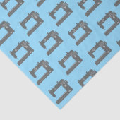 Tailor's Naaimachine Elegant Patroon Grijs Blauw Tissuepapier (Detail)
