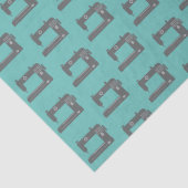 Tailor's Naaimachine Elegant Patroon Grijs Blauwgr Tissuepapier (Detail)