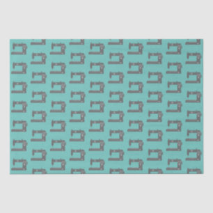 Tailor's Naaimachine Elegant Patroon Grijs Blauwgr Tissuepapier