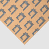Tailor's Naaimachine Elegant Patroon Grijs Perzik Tissuepapier (Detail)