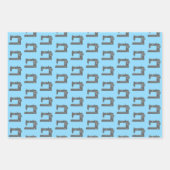 Tailor's Naaimachine Elegant Sinaasappel Blauw Gro Inpakpapier Vel (Voorkant)