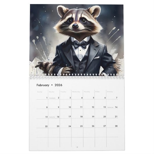 Tails en Tuxedos 2025 Calendar Classy Creatures Kalender (Feb 2026)