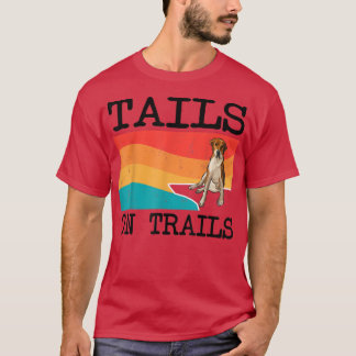 Tails on trails English fohound Dog Funny Hiking T-shirt