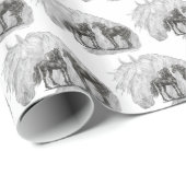 Tails van zwarte Friesian Horses Cadeaupapier (Rol Hoek)