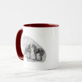 Tails van zwarte Friesian Horses Mok (Voorkant links)