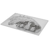 Tails van zwarte Friesian Horses Snijplank (Hoek)