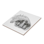 Tails van zwarte Friesian Horses Tegeltje (Zijkant)