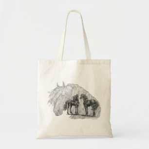 Tails van zwarte Friesian Horses Tote Bag
