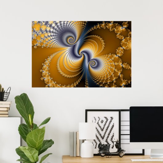 Tailspin - Fractale kunst Poster (Thuiskantoor)