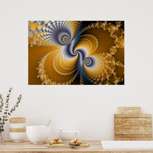 Tailspin - Fractale kunst Poster (Keuken)