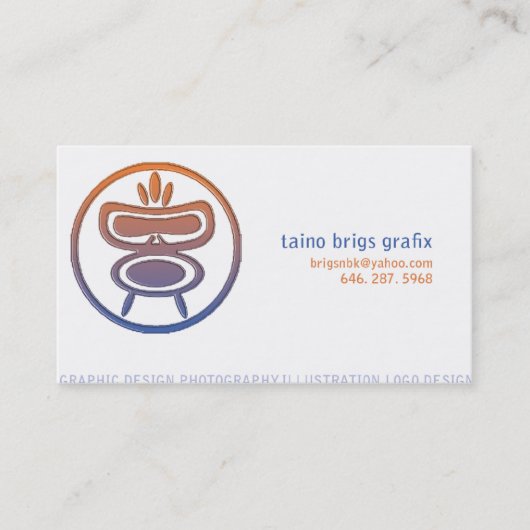 taino_brigs_business_card visitekaartje (Voorkant)