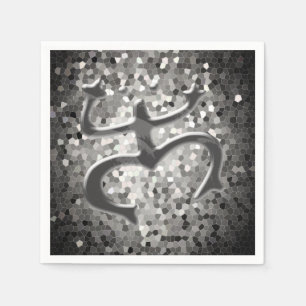 Taino Coqui Frog Paper Napkins (zwart/wit) Servet