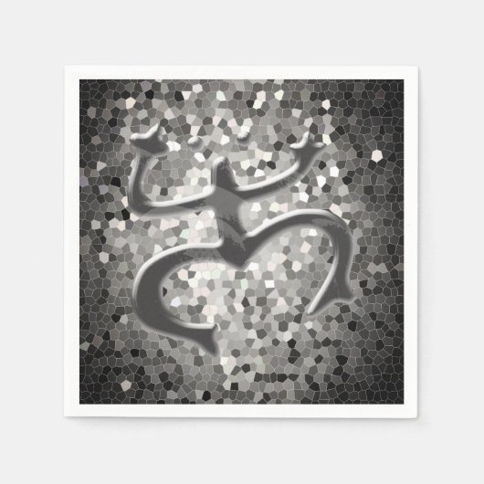 Taino Coqui Kikkerpapier servetten (zwart/wit) (Voorkant)