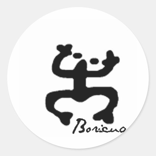 Taino Coqui Ronde Sticker (Voorkant)