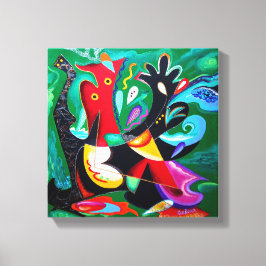 Taino Dance, Puerto Rico Art Canvas Afdruk