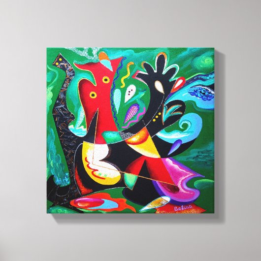 Taino Dance, Puerto Rico Art Canvas Afdruk (Voorkant)