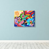 Taino en Vejigantes - Kunst van Galina Canvas Afdruk (Insitu (Houten vloer))