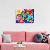 Taino en Vejigantes - Kunst van Galina Canvas Afdruk (Insitu (Woonkamer))