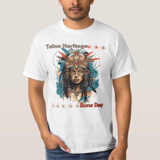 Taíno Heritage loopt diep T-shirt (Voorkant)