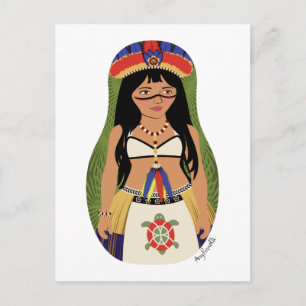 Taíno of Boriken, Puerto Rican Matryoshka Briefkaa Briefkaart