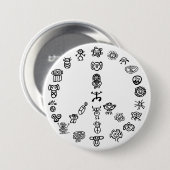 Taino Peace Ronde Button 7,6 Cm (Voorkant /achterkant)