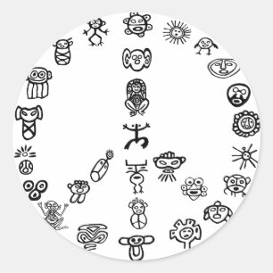Taino Peace Ronde Sticker