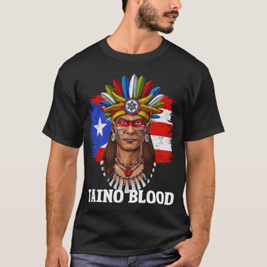 Taino Puerto Ricaanse krijger T-shirt (Voorkant)