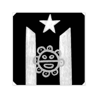 Taino Sol over Blk Wht Zelfinktende Stempel