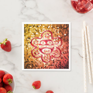 Taino Sun Papieren servetten (rood/goud)