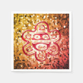 Taino Sun Papieren servetten (rood/goud) (Voorkant)