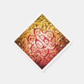 Taino Sun Papieren servetten (rood/goud) (Hoek)