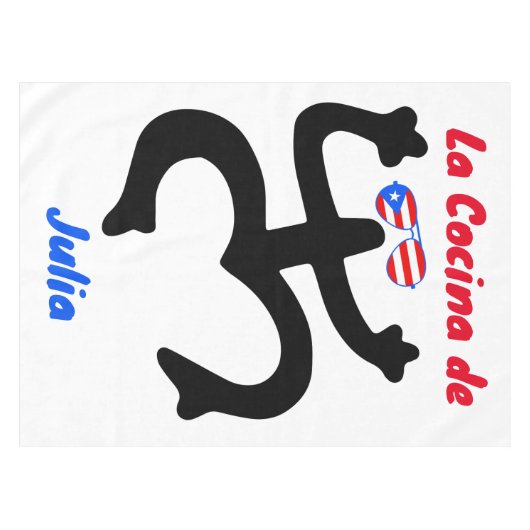 Taino-tafelkleed - Puerto Rico-symbool Tafelkleed (Voorkant (Horizontaal))