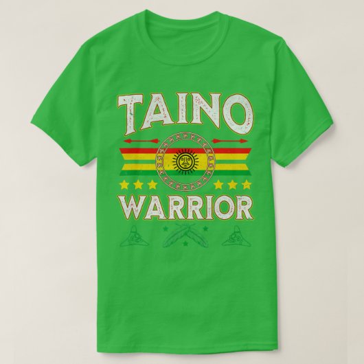 Taino Warrior Flag Native American Arawak Boriken T-shirt (Design voorkant)
