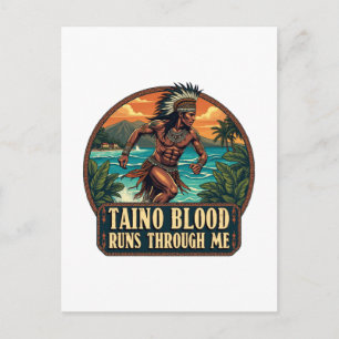 Taino Warrior Puerto Rico Inheems Caribisch gebied Feestdagenkaart