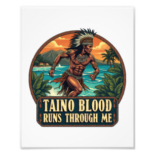 Taino Warrior Puerto Rico Inheems Caribisch gebied Foto Afdruk